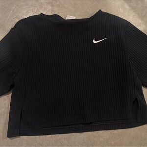 Nike Black Ribbed Cropped Top